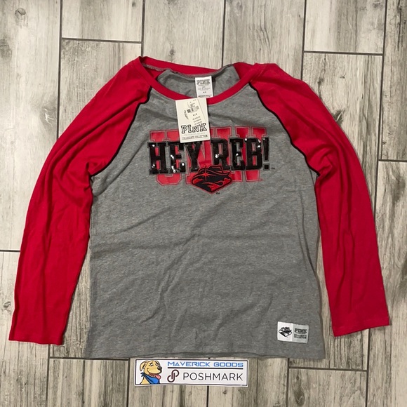 PINK Victoria's Secret Tops - NWT PINK UNLV “Hey Red” Long Sleeve Shirt